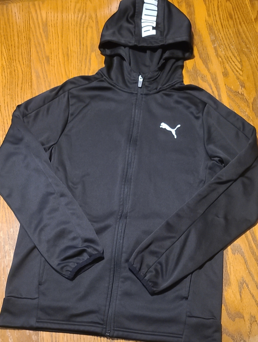Puma  Black Full-Zip Hooded Jacket - Boy"s XL